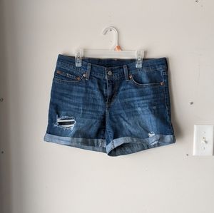 Levi distressed denim shorts